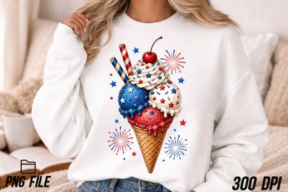 4th of July Ice Cream PNG: Your Go-To Festive Design Asset