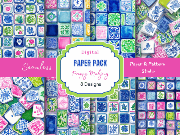 Bold, Playful Designs with Preppy Mahjong Seamless Paper