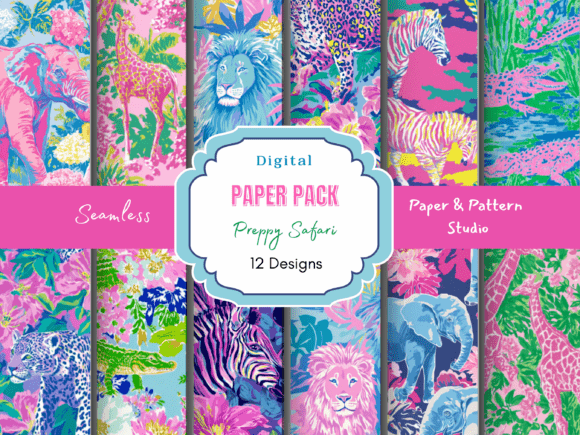 Bring Bold Resort-Style Color with Preppy Safari Seamless Patterns