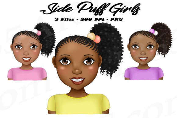 Celebrating Style: Using Little Black Girl Side Puff Clipart