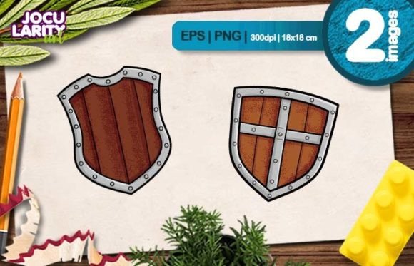 Cool Wooden Shield Cartoon Illustration: A Designer's Secret Weapon