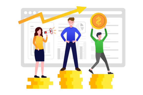 Economic Growth Illustration Concept: Visualizing Progress