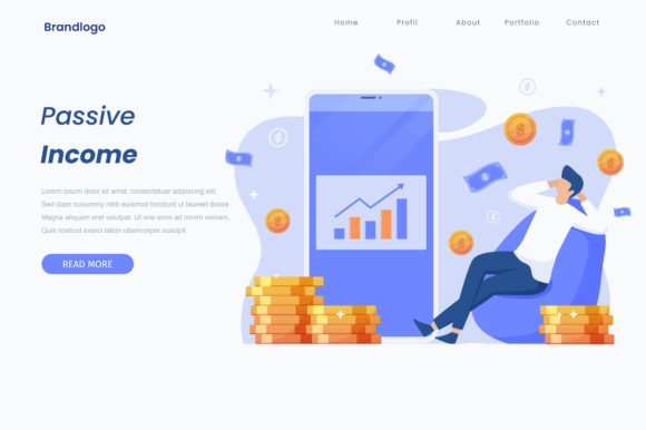 Flat Illustration of Passive Income: Visualizing Financial Freedom