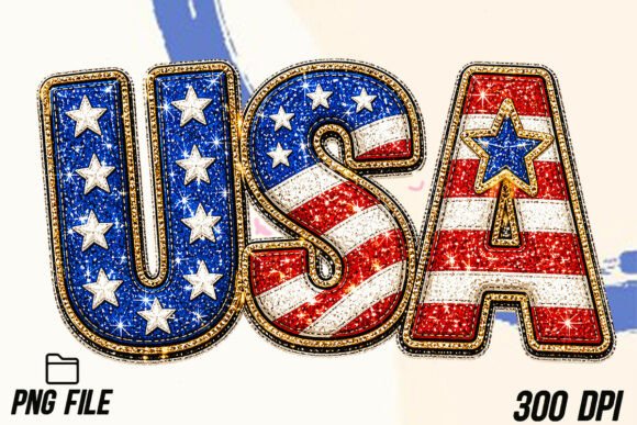 Glitter USA 4th of July PNG Sublimation: A Designer's Sparkle Toolkit