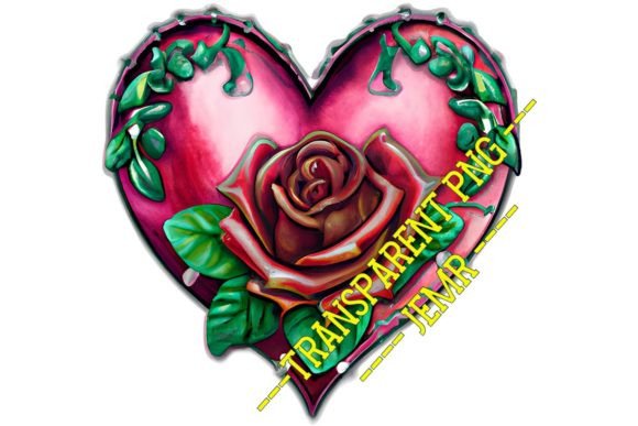 HEART and ROSE / Transparent PNG #107: A Versatile Design Asset