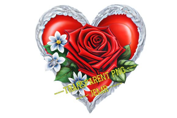 HEART and ROSE / Transparent PNG #110: A Designer's Go-To Asset