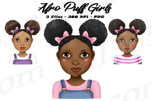 Little Black Girl Afro Puffs Clipart PNG: More Than Just a Pretty Face