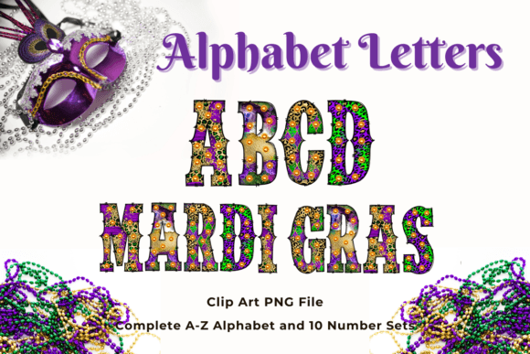Mardi Gras Alphabet Doodle Light Set6: A Festive Design Toolkit