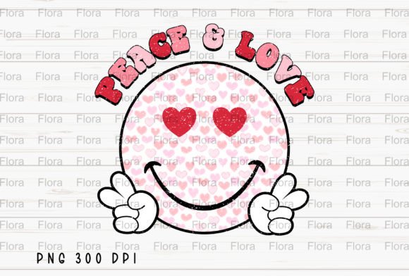 Peace & Love Valentines Smiley Face PNG: Retro Vibes for Modern Creators