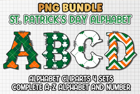 St. Patrick Day Alphabet Letters Bundle for Designers