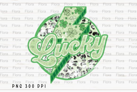 St Patricks Day Lucky Lightning Bolt PNG for Designers