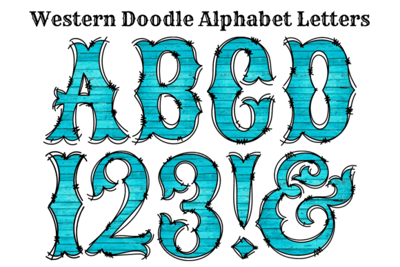Wood Turquoise Doodle Alphabet Letters: A Creative Asset